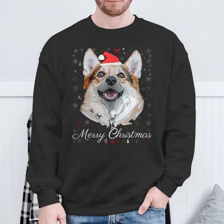 Merry Christmas Corgi Santa Dog Ugly Christmas Sweater Sweatshirt Gifts for Old Men