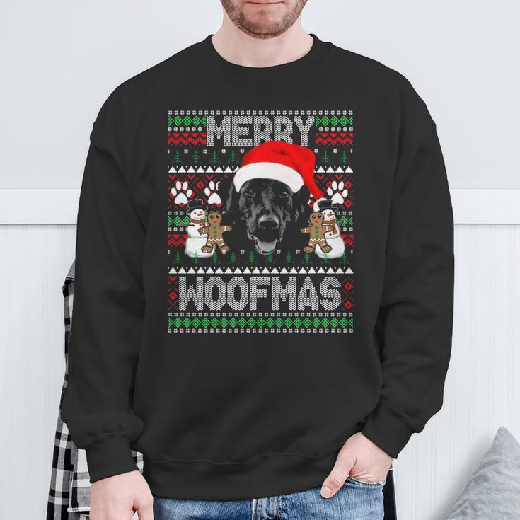 Merry Woofmas Cute Black Labrador Dog Ugly Sweater Sweatshirt Gifts for Old Men