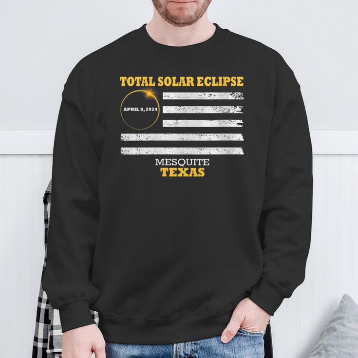 Mesquite Texas Solar Eclipse 2024 Us Flag Sweatshirt Gifts for Old Men