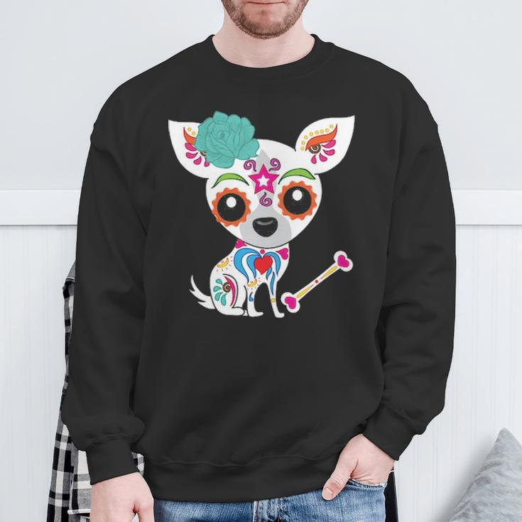 Mexican Sugar Skull Chihuahua Sweatshirt Gifts for Old Men