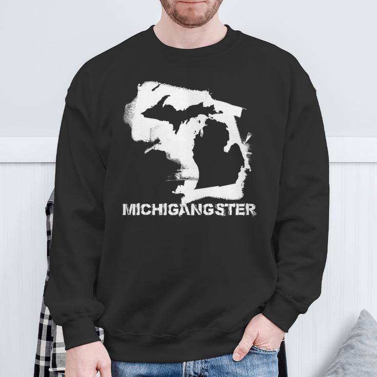 Michigangster Michigan Sweatshirt Gifts for Old Men