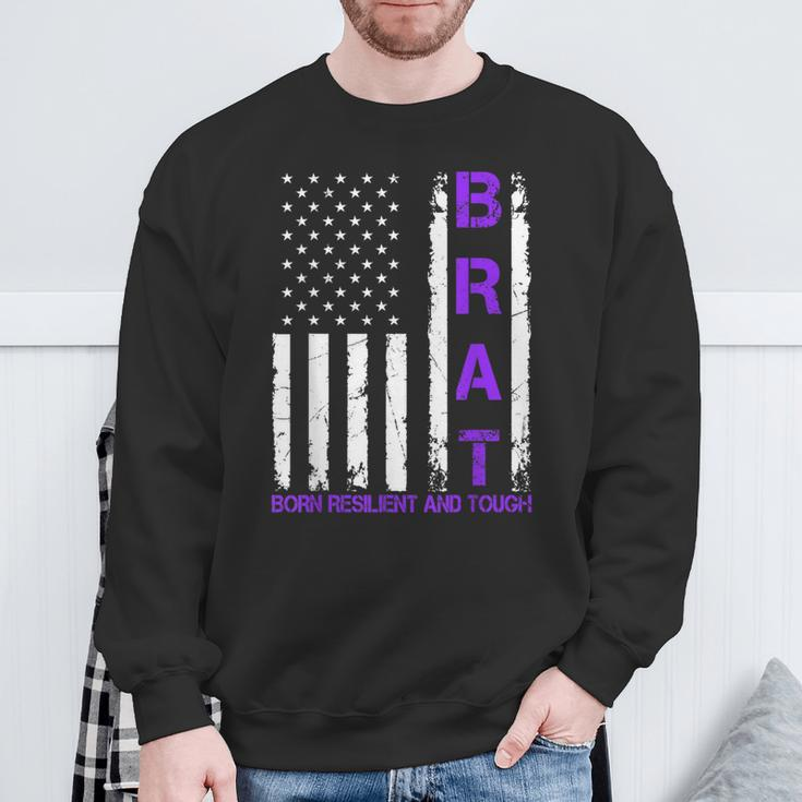Military Child Us Flag Born Resilient And Tough Brat Sweatshirt Gifts for Old Men