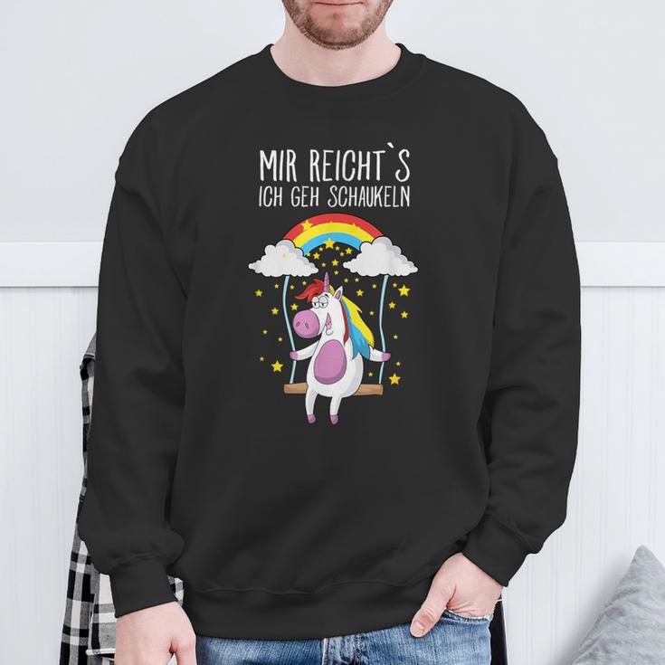 Mir Reicht's, Ich Geh Schaukeln Einhorn Schwarzes Sweatshirt Geschenke für alte Männer