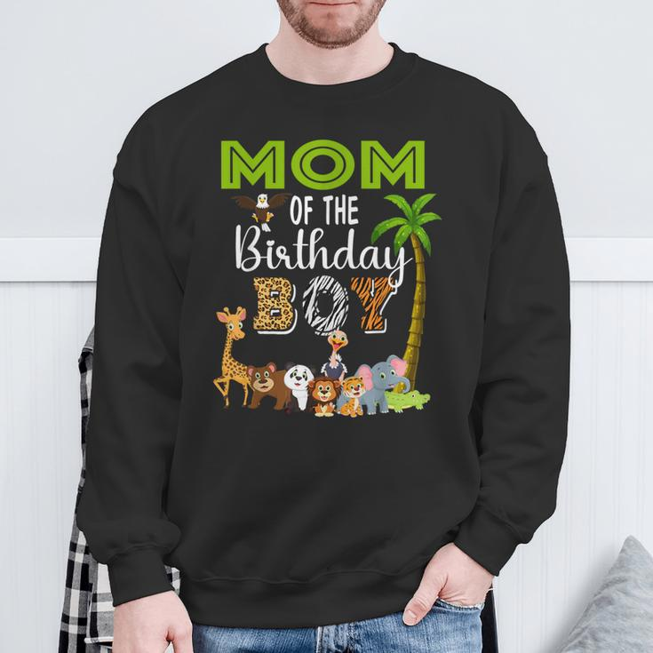 Mom Of The Birthday Boy Wild Zoo Theme Safari Party Sweatshirt Gifts for Old Men