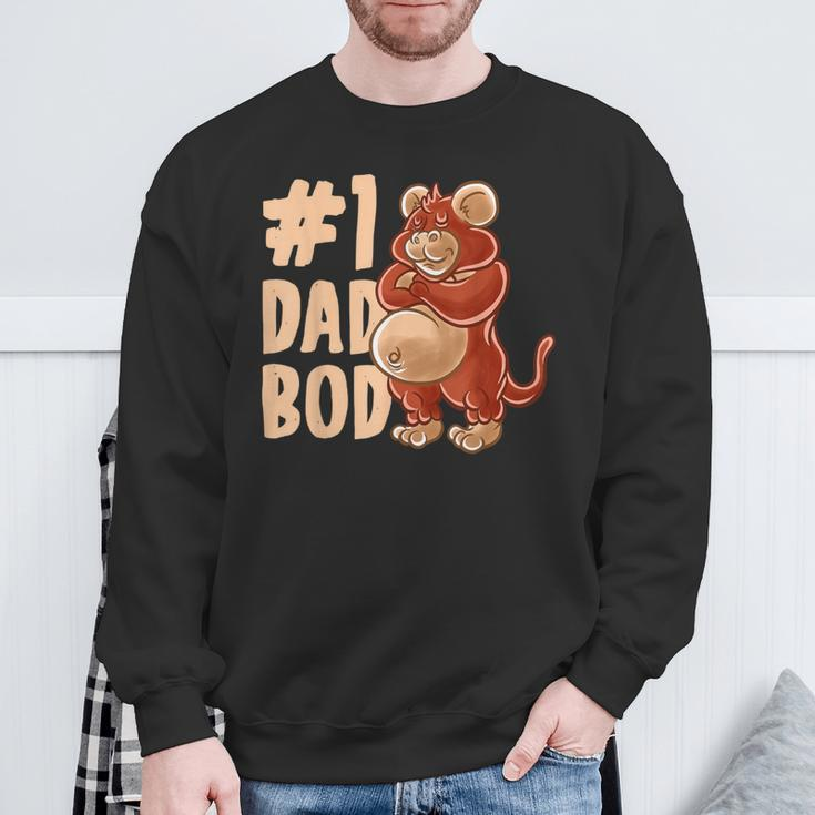 Monkey Dad Best Dad Bod Daddy Chimpanzee Ape Father's Day Sweatshirt Gifts for Old Men