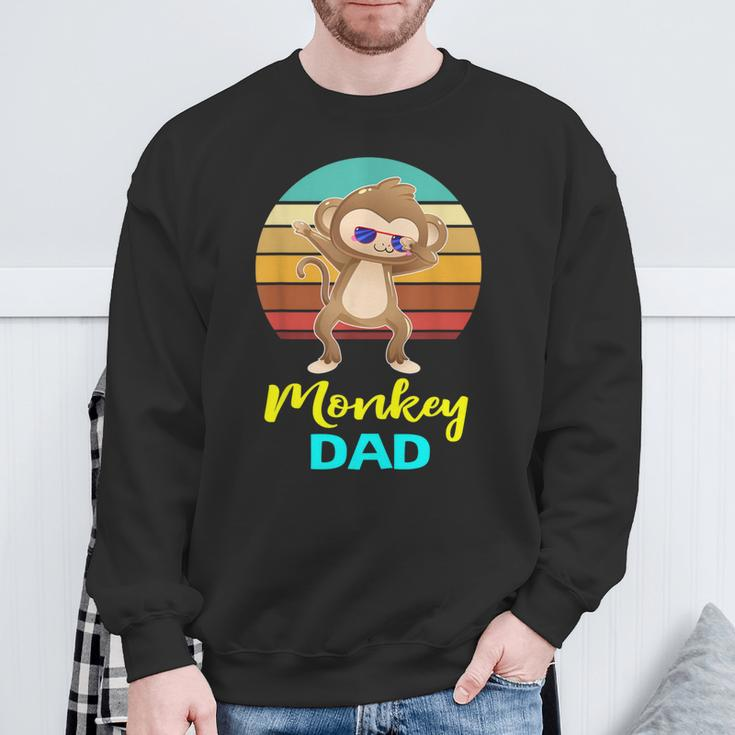 Monkey Dad Lovers Daddy Fathers Sweatshirt Gifts for Old Men