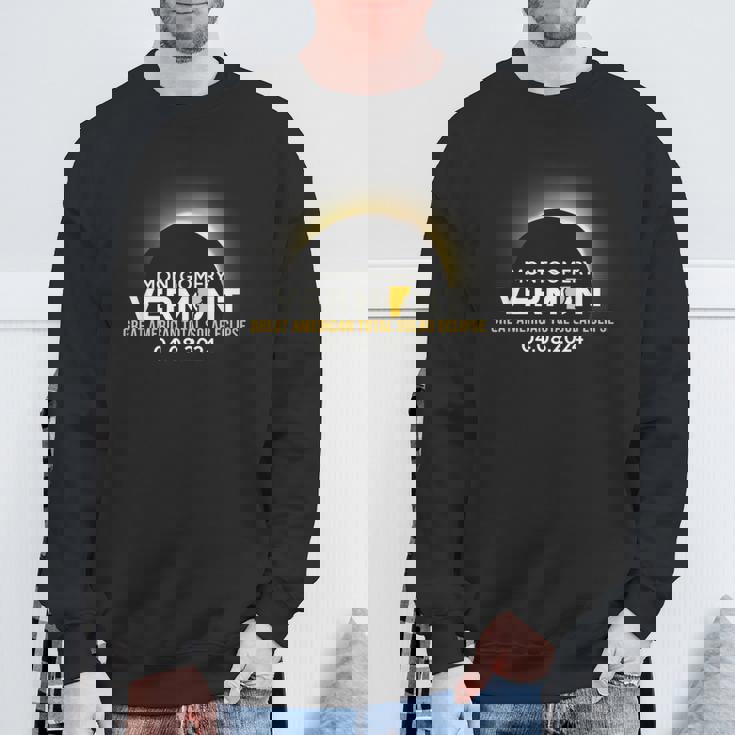 Montgomery Vermont Vt Total Solar Eclipse 2024 Sweatshirt Gifts for Old Men