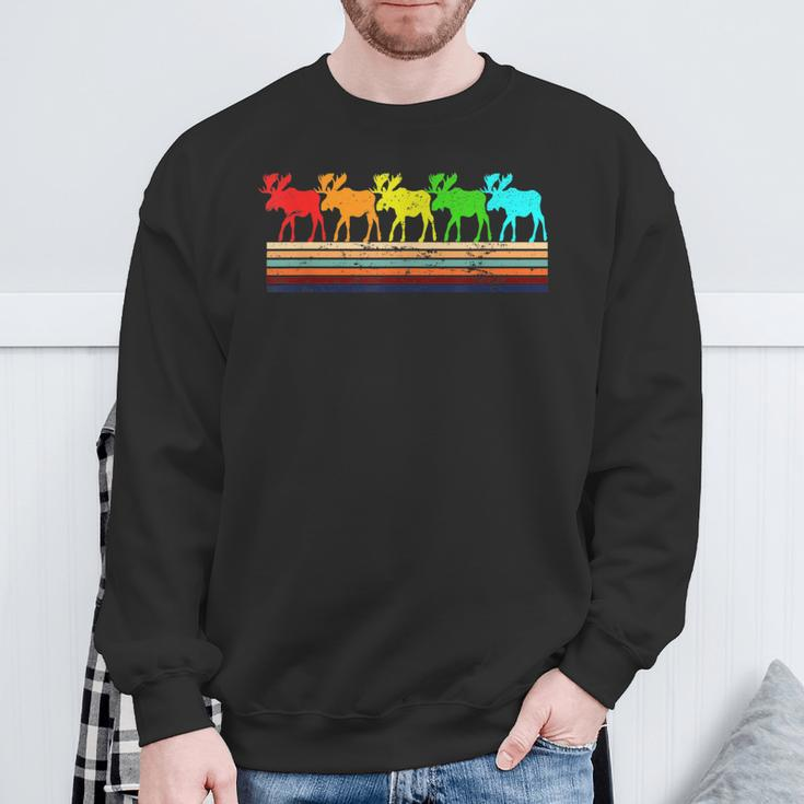 Moose Retro Vintage Style Sweatshirt Gifts for Old Men