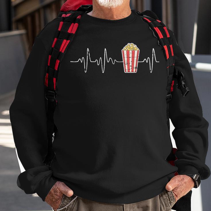 Movie Snack Popcorn Lover Heartbeat Popcorn Sweatshirt Gifts for Old Men