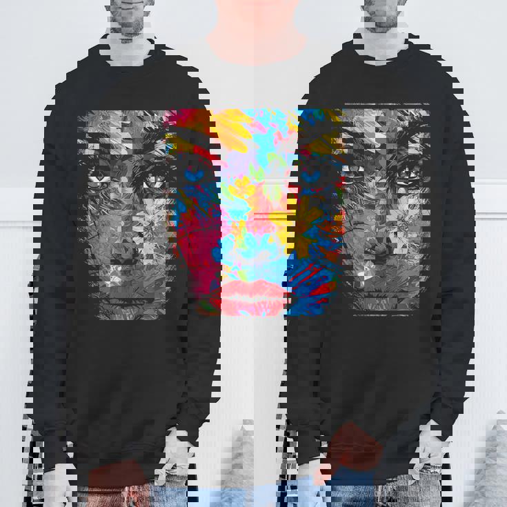 Mujeres Coloridas Flores Abstractas Arte Gráfico Arte Mujeres Camisa de entrenamiento Regalos para ancianos