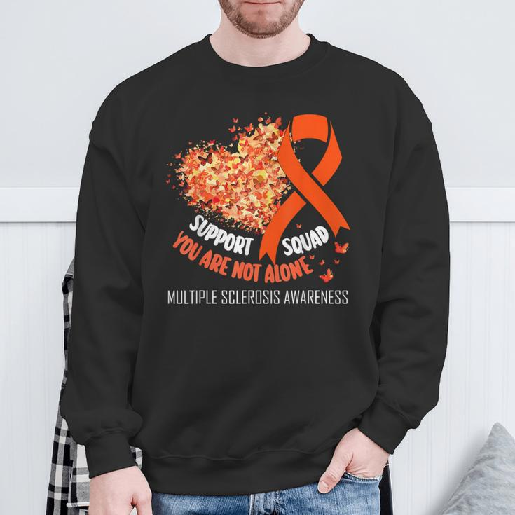 Multiple Sclerosis Ribbon Support Squad Ms Awareness Sweatshirt Gifts for Old Men