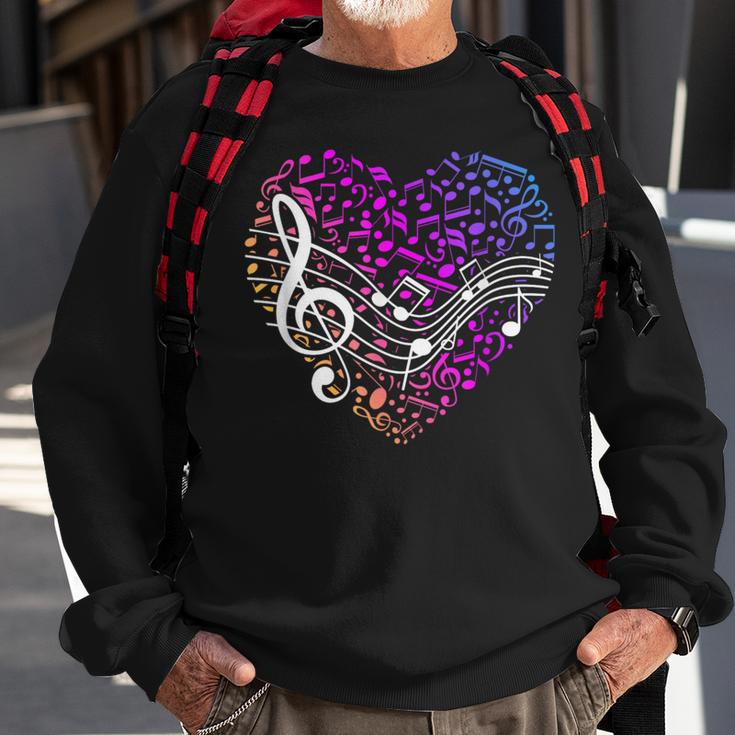 Musical Notes Heart Treble Clef Music Sweatshirt Gifts for Old Men