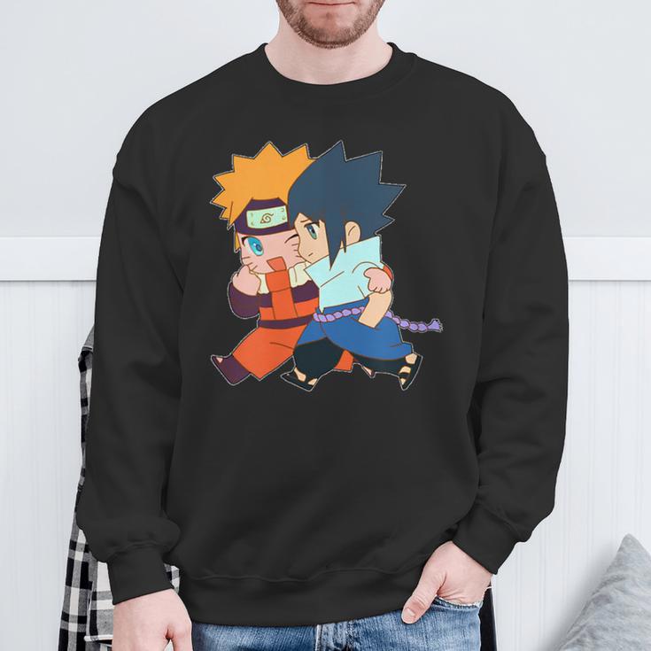 Narusasu I Sasunaru Kiss And Couple Walk Chibi Anime Figure Sweatshirt Gifts for Old Men