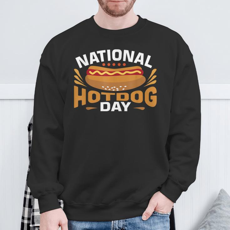 National Hot Dog Day Hotdog Sweatshirt Gifts for Old Men