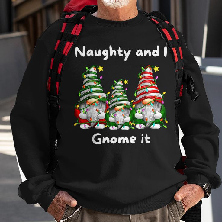 Naughty And I Gnome It Christmas Family Matching Pjs Gnome Sweatshirt Gifts for Old Men