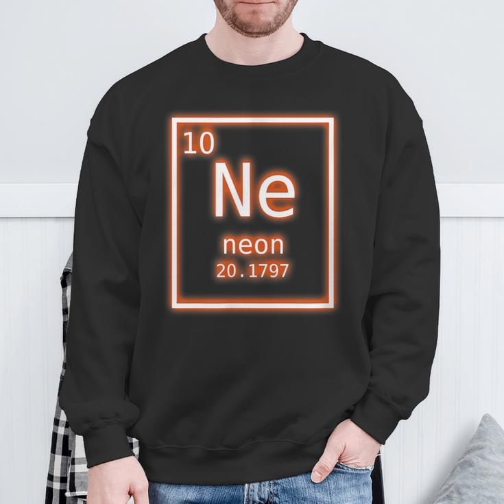 Neon Element Orange Periodic Table Nerd Retro Chemistry Sweatshirt Gifts for Old Men