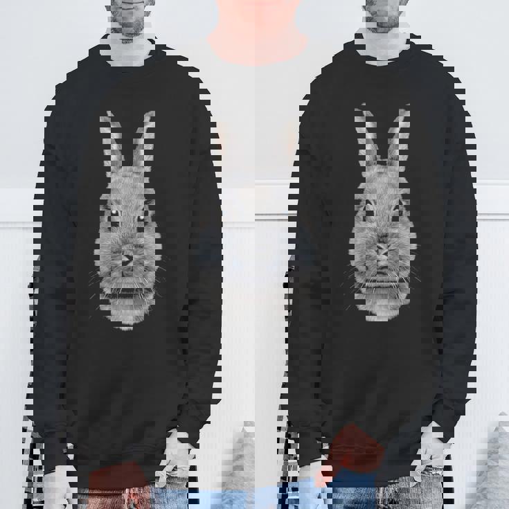 Netherland Dwarf Rabbit Face Sweatshirt Gifts for Old Men
