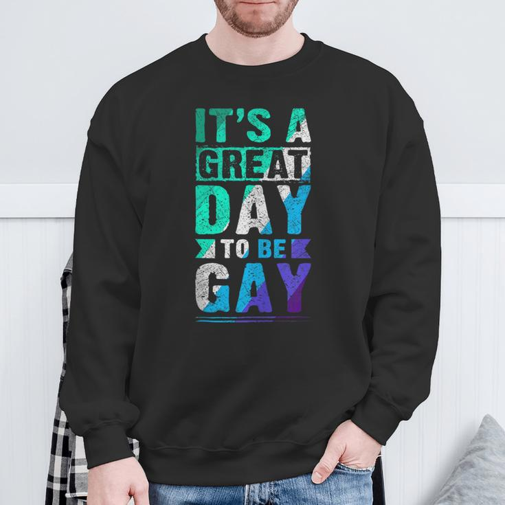 New Blue Gay Male Mlm Pride Flag Sweatshirt Gifts for Old Men