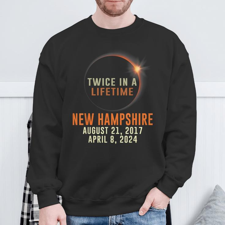 New Hampshire Total Solar Eclipse Twice In A Lifetime 2024 Sweatshirt Gifts for Old Men