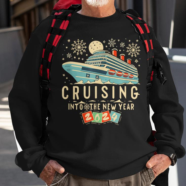 New Year Cruise Squad Happy New Year Vacation Trip 2024 Sweatshirt Gifts for Old Men