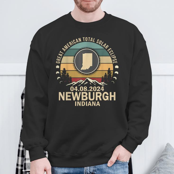 Newburgh Indiana Total Solar Eclipse 2024 Sweatshirt Gifts for Old Men
