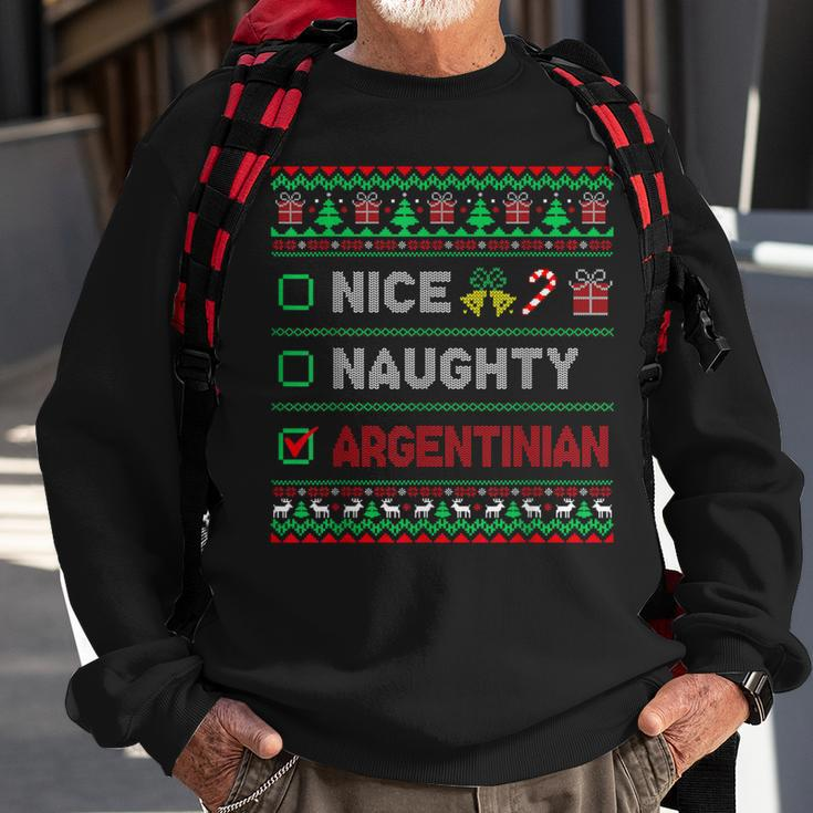 Nice Naughty Argentinian Christmas Checklist Argentina Sweatshirt Gifts for Old Men
