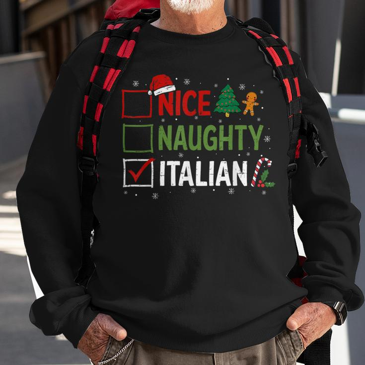 Nice Naughty Italian Christmas Xmas Santa Hat Sweatshirt Gifts for Old Men