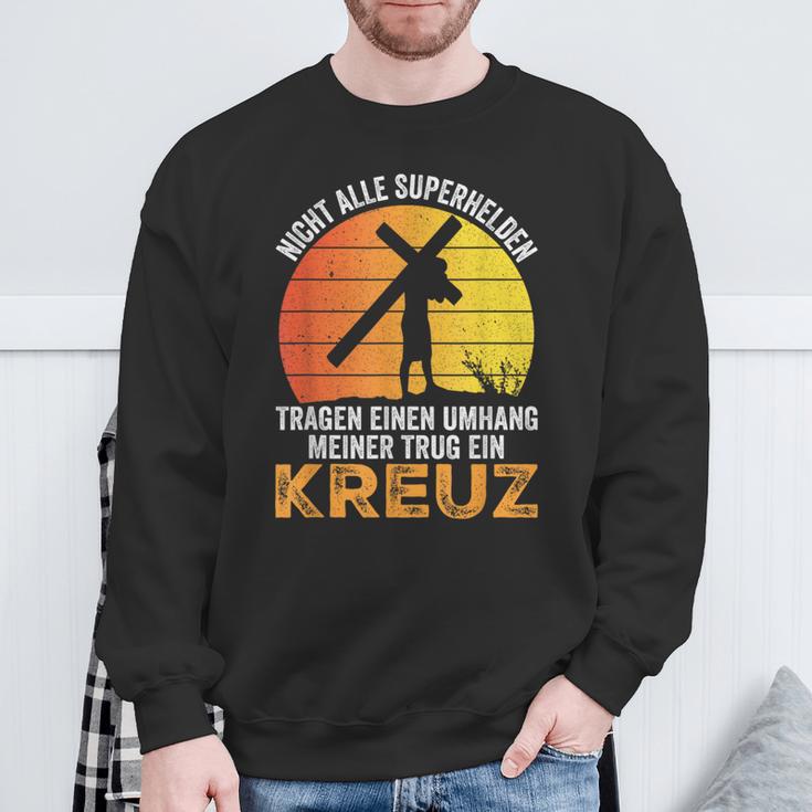 Nicht Alle Superhelden Tragen A Cape Jesus Cross Sweatshirt Geschenke für alte Männer