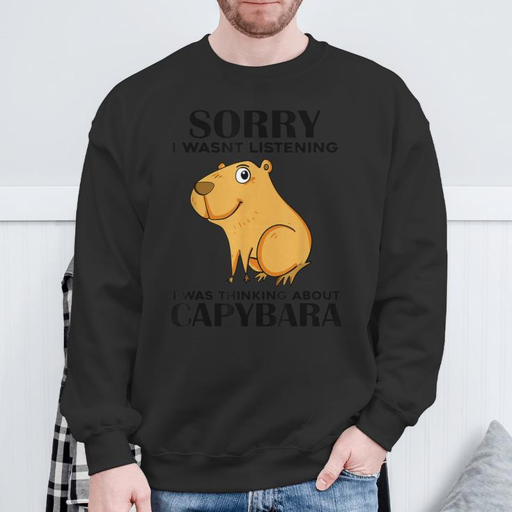 Niedliche Capibara Sprüche Capybara With Water Pig Blue Sweatshirt Geschenke für alte Männer