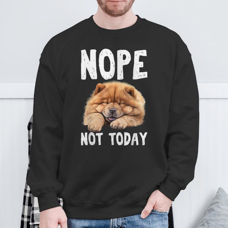 Nope Not Today Lazy Dog Chow Chow Sweatshirt Gifts for Old Men