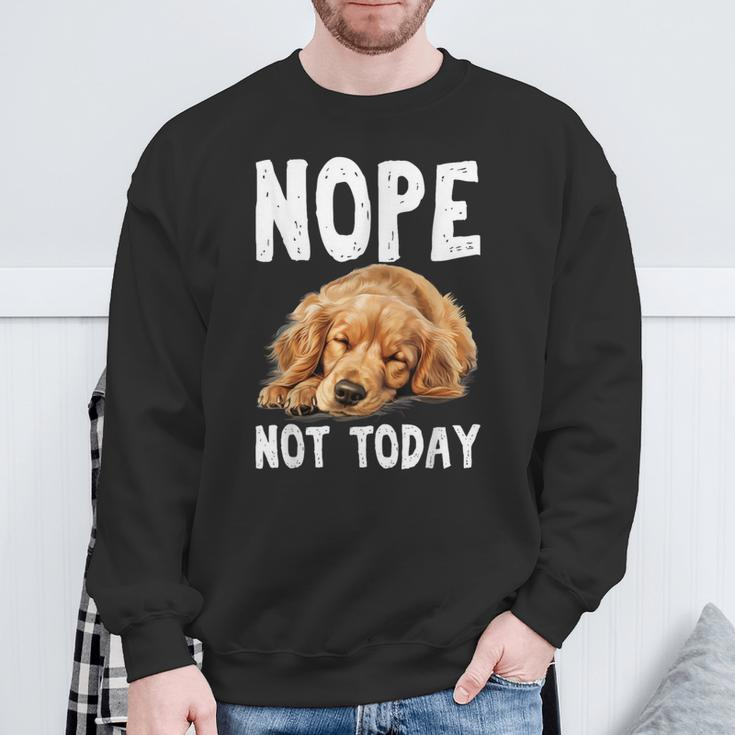 Nope Not Today Lazy Dog Golden Retriever Sweatshirt Gifts for Old Men