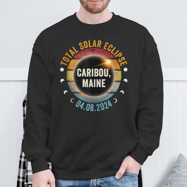 North America Total Solar Eclipse 2024 Caribou Maine Usa Sweatshirt Gifts for Old Men