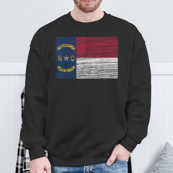 North Carolina State Flag Vintage Distressed Nc Sweatshirt Gifts for Old Men