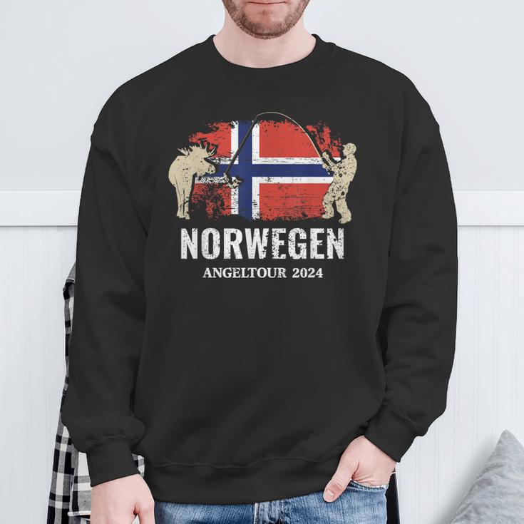 Norwegen Angeln 2024 Angler Norwegen Angeln Sweatshirt Geschenke für alte Männer