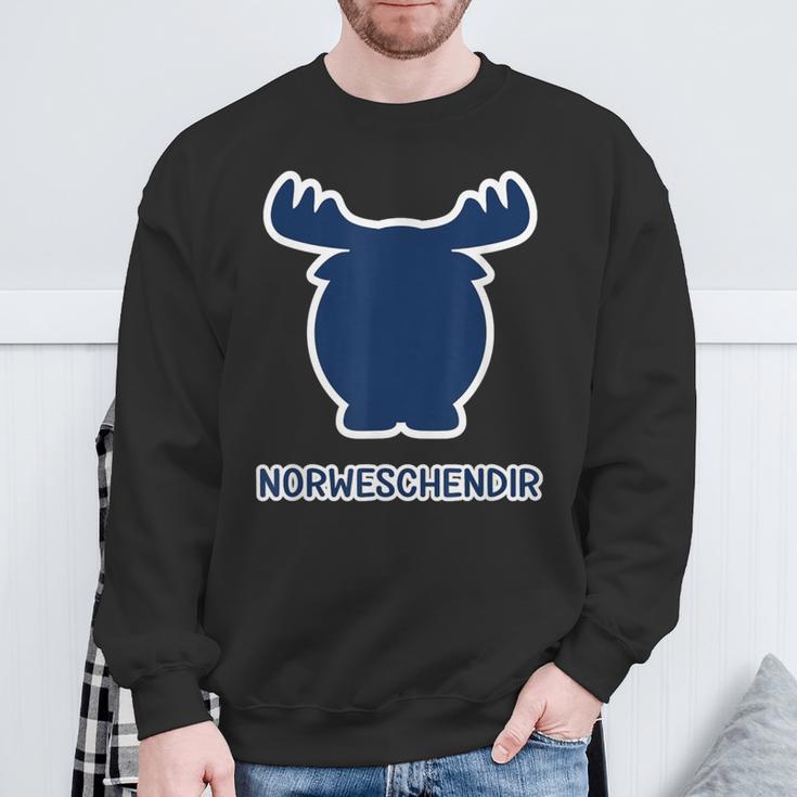 Norweschendir Norway Animal Moose On Saxon Sweatshirt Geschenke für alte Männer