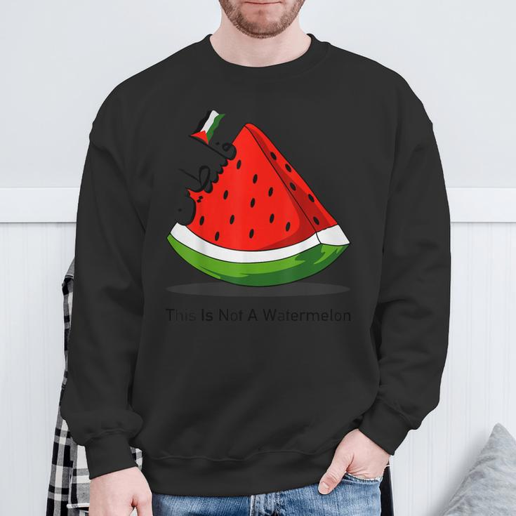 This Is Not A Watermelon Palestine Flag Arabic & English Sweatshirt Gifts for Old Men