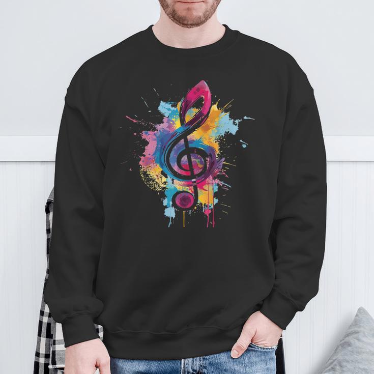 NotenschlüsselMusiker & Musik Geschenkidee Gitarre Sweatshirt Geschenke für alte Männer