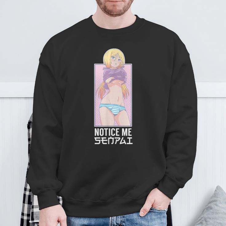 Notice Me Senpai Japanese Manga Aesthetic Women Sweatshirt Gifts for Old Men