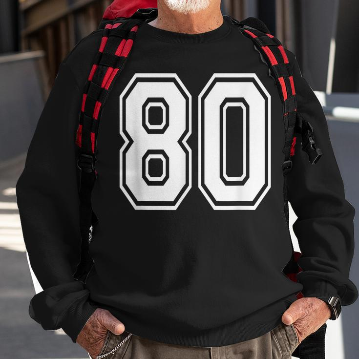 Number 80 Birthday Varsity Sports Team Jersey Sweatshirt Gifts for Old Men