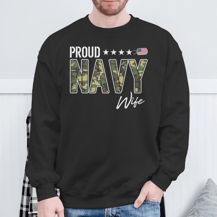 Nwu Type Iii Proud Navy Wife Sweatshirt Gifts for Old Men