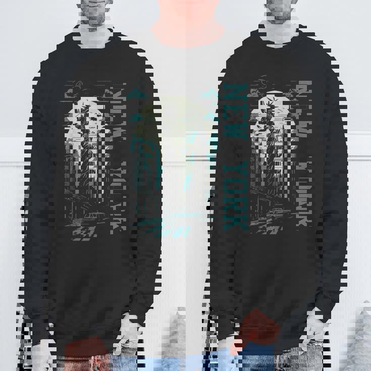 Nyc New York City Skylines Statue Of Liberty Sweatshirt Gifts for Old Men