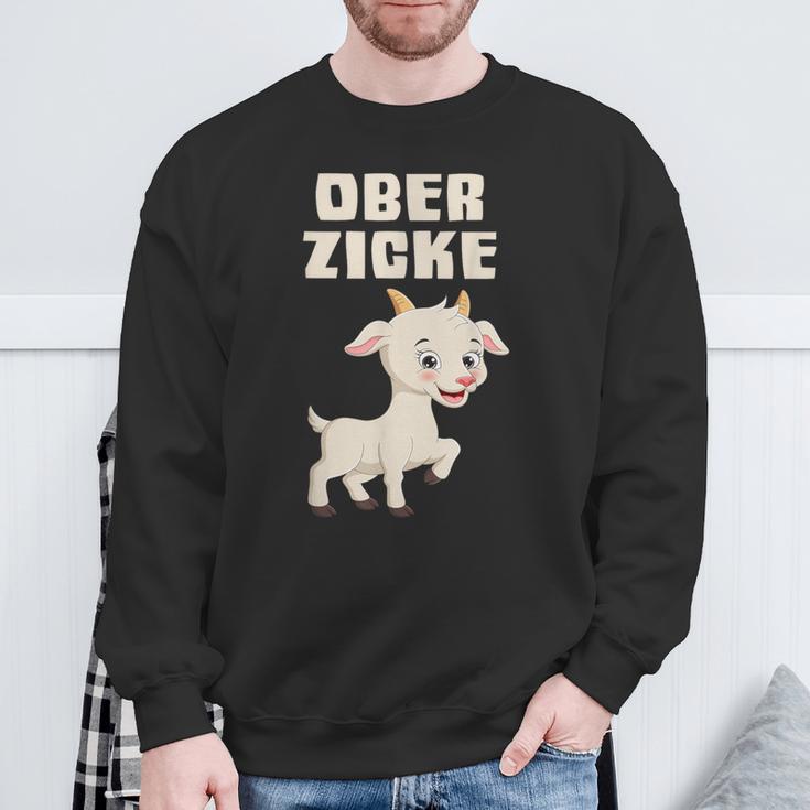 Ober Zicke Sweatshirt lustig, Ziegenmotiv Sweatshirt für Damen Geschenke für alte Männer