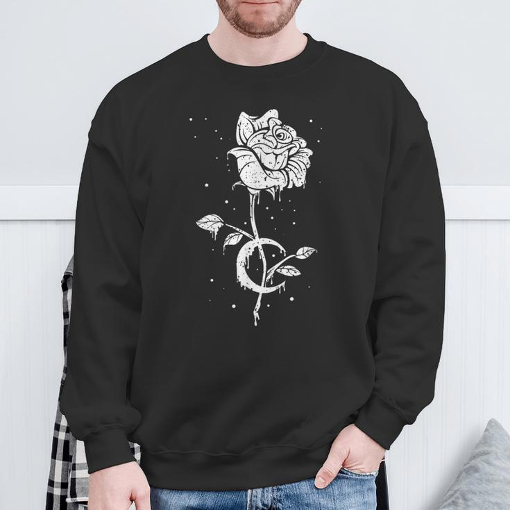 Occult Moon Rose Witchcraft The Witch Vintage Dark Magic Sweatshirt Gifts for Old Men