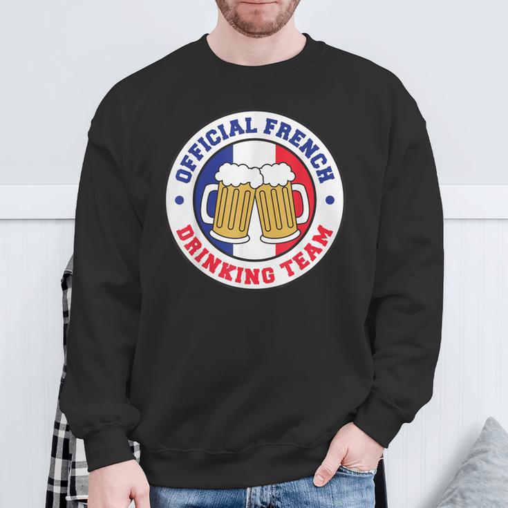 Official French Drinking Team Flag Of France Beer Sweatshirt Gifts for Old Men