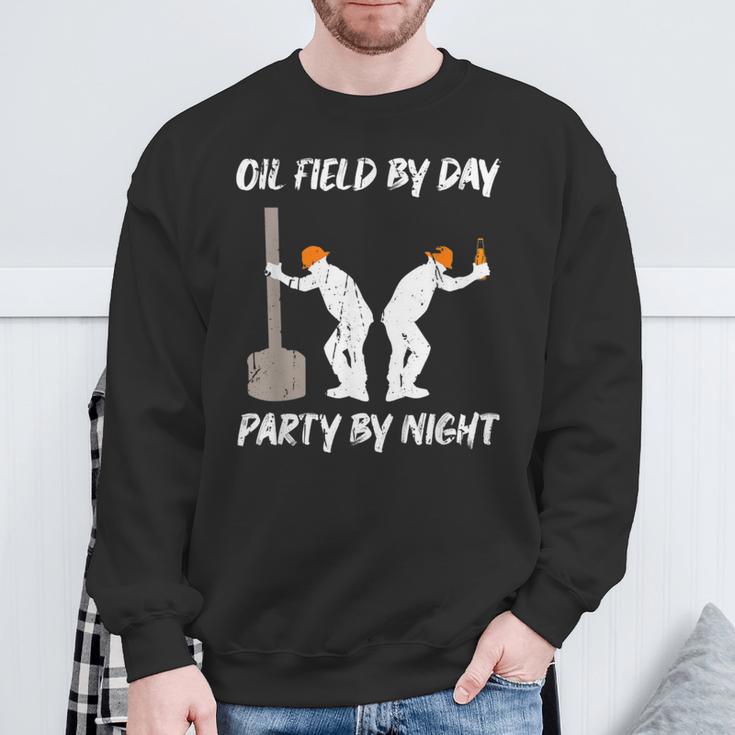 Oil Field By Day Party By Night Oilfield Sweatshirt Gifts for Old Men