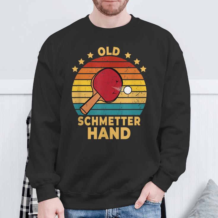 Old Butterhand Table Tennis Games Sweatshirt Geschenke für alte Männer