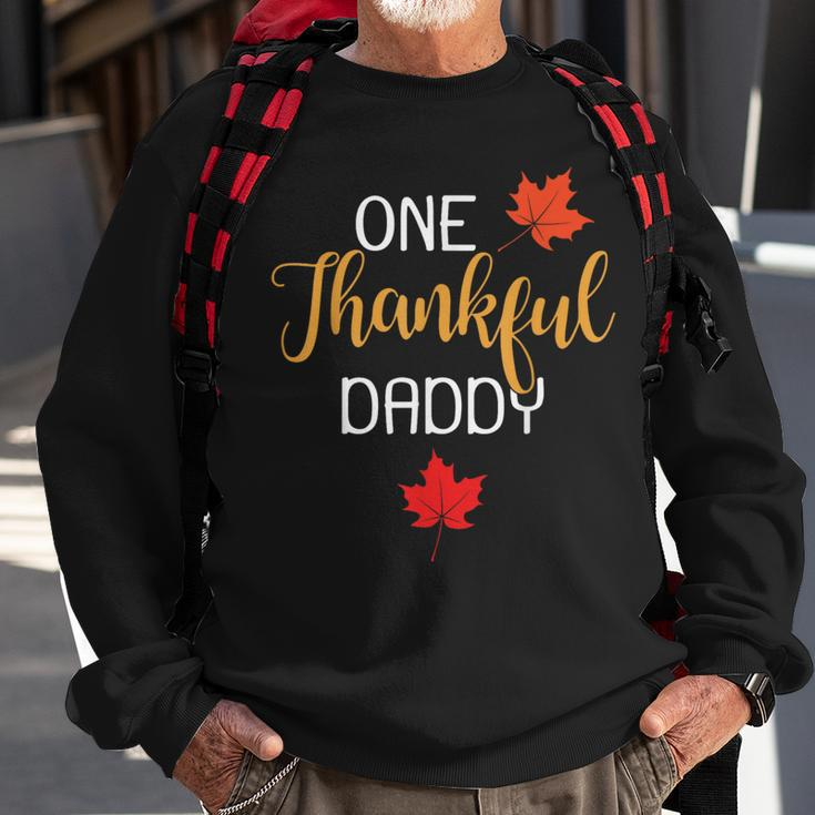 One Thankful Daddy Thanksgiving Day Family Matching Sweatshirt Gifts for Old Men