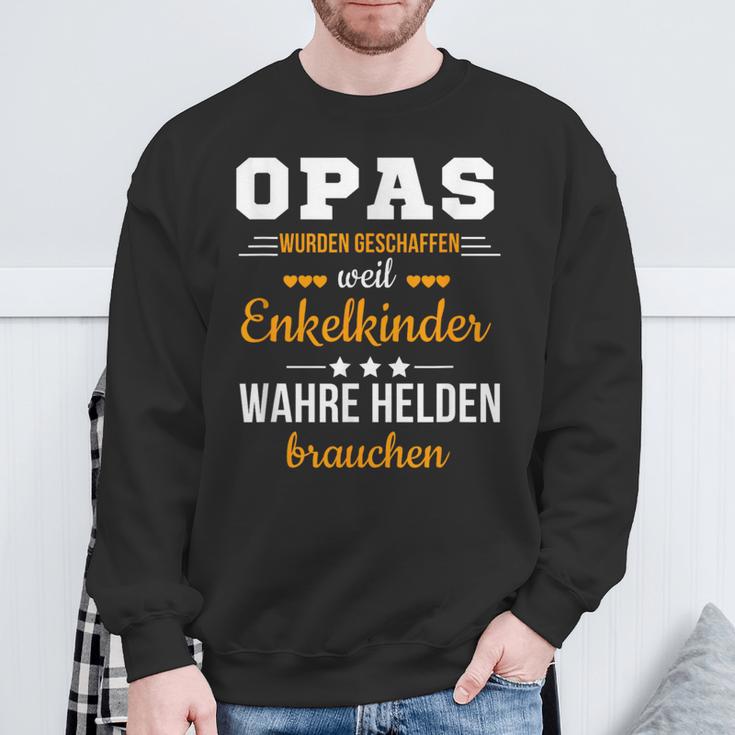 Opas Weil Enkelkinder Wahre Helden Brauchen Großfather Sweatshirt Geschenke für alte Männer