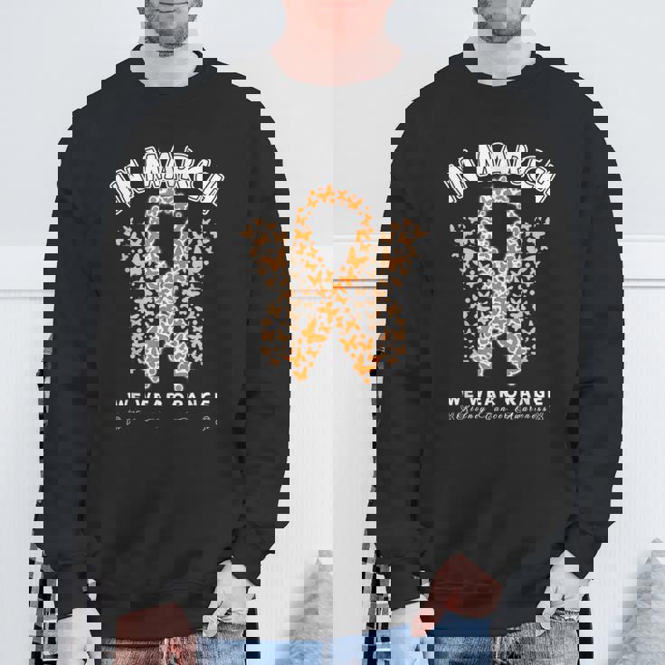Orange Ribbon Resist The Storm Kidney Cancer Awareness Sweatshirt Gifts for Old Men