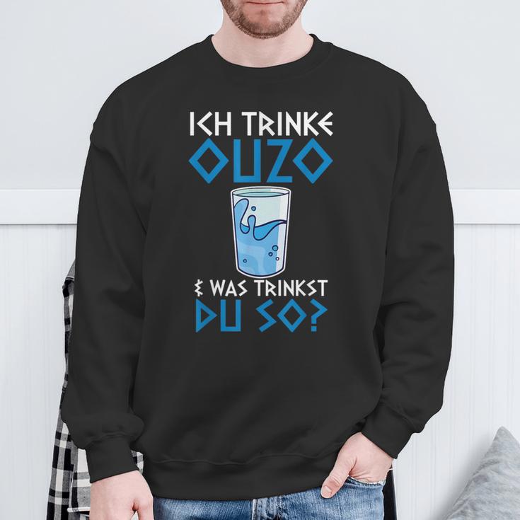 Ouzo Trinker Sweatshirt - Lustiges Griechenland Motiv für Griechen Geschenke für alte Männer